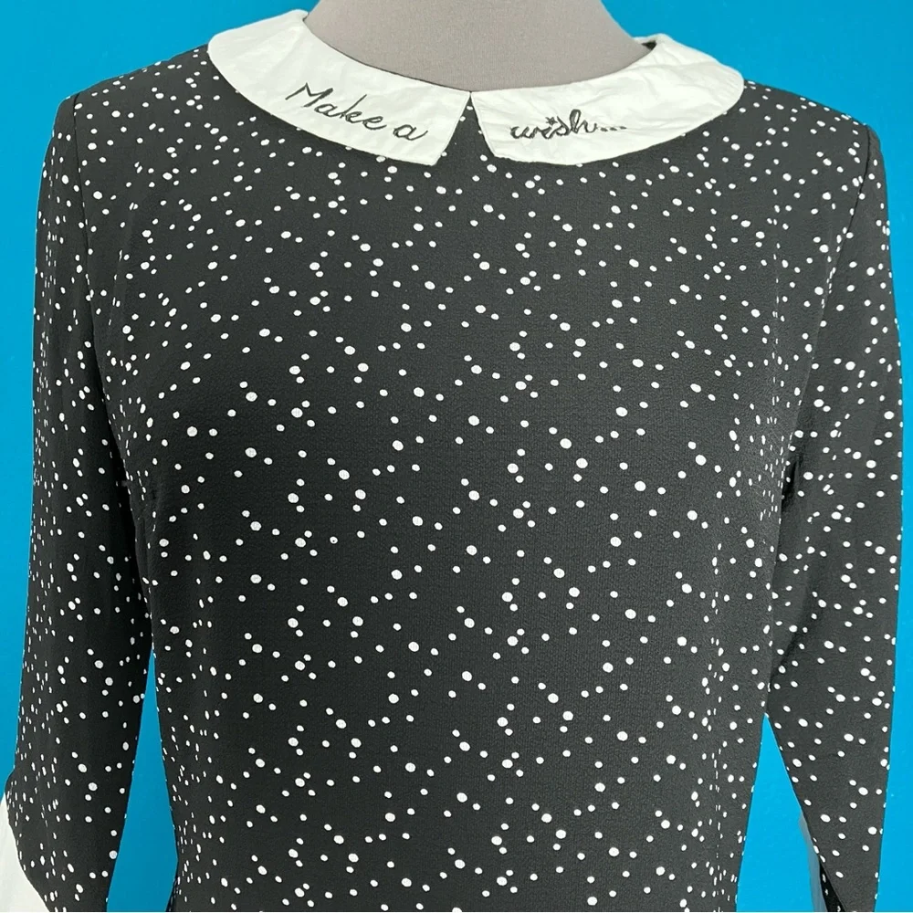 Sugarhill Boutique Make A Wish Mod 60s Tunic Midi Dress w/ Sleeves & Collar UK 8 - Picture 4 of 14